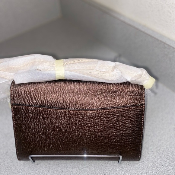 Coach Crossbody Bronze Wallet with Detachable Long Chain Strap NWT - Picture 13 of 14